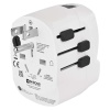Adapter podróżny do Ameryki, Afryki i Azji, biały, 1×USB-C, 1×USB-A
