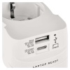 Adapter podróżny do Ameryki, Afryki i Azji, biały, 1×USB-C, 1×USB-A