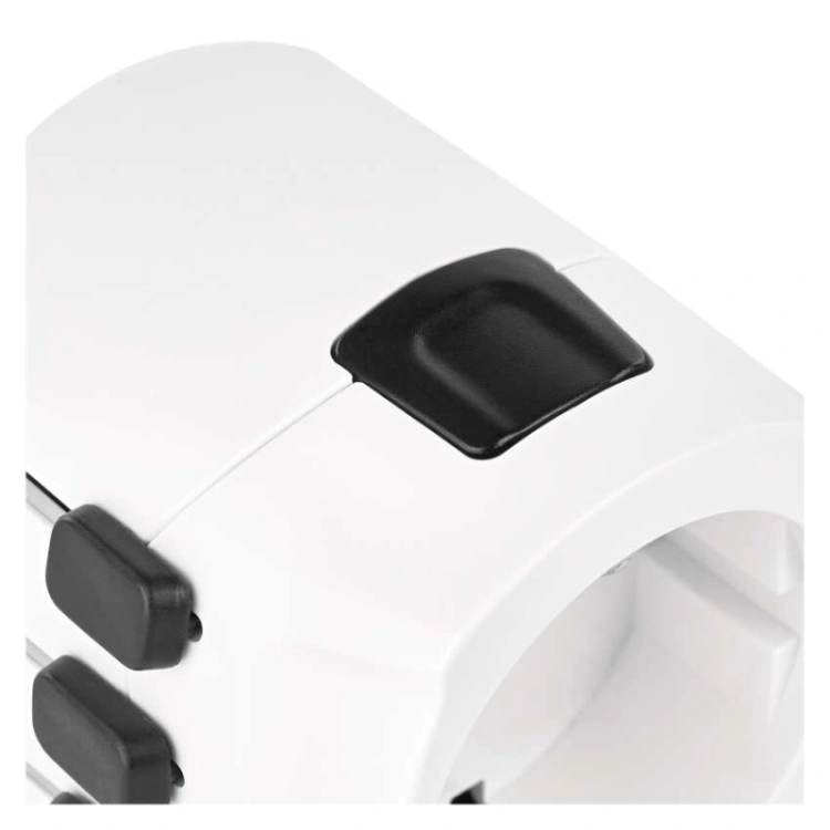 Adapter podróżny do Ameryki, Afryki i Azji, biały, 1×USB-C, 1×USB-A