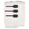 Adapter podróżny do Ameryki, Afryki i Azji, biały, 1×USB-C, 1×USB-A