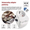 Adapter podróżny do Ameryki, Afryki i Azji, biały, 1×USB-C, 1×USB-A