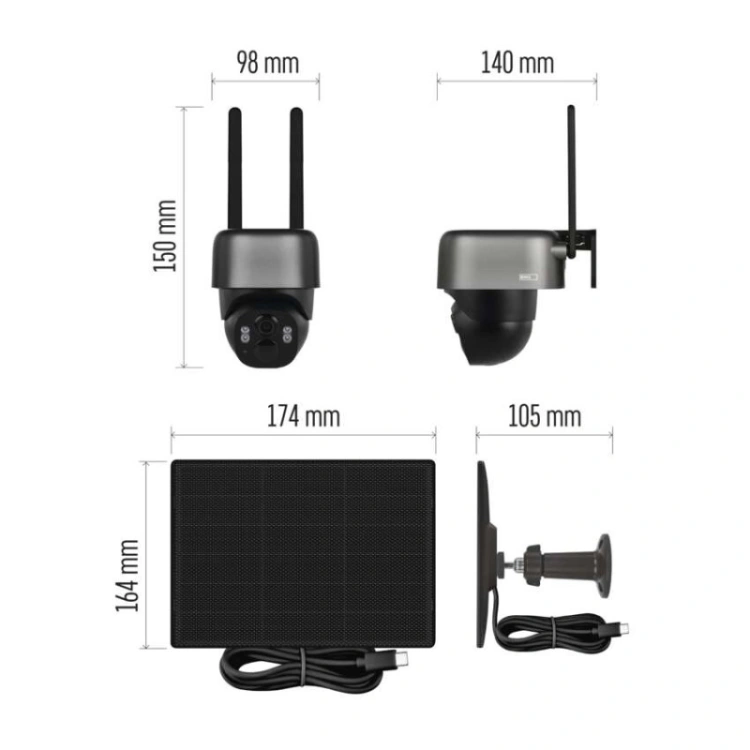 GoSmart Kamera zewnętrzna IP-6100G HAWK z 4G LTE, akumulatorem i panelem solarnym