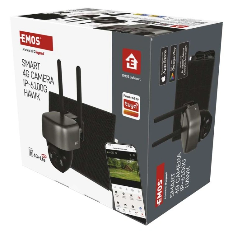 GoSmart Kamera zewnętrzna IP-6100G HAWK z 4G LTE, akumulatorem i panelem solarnym