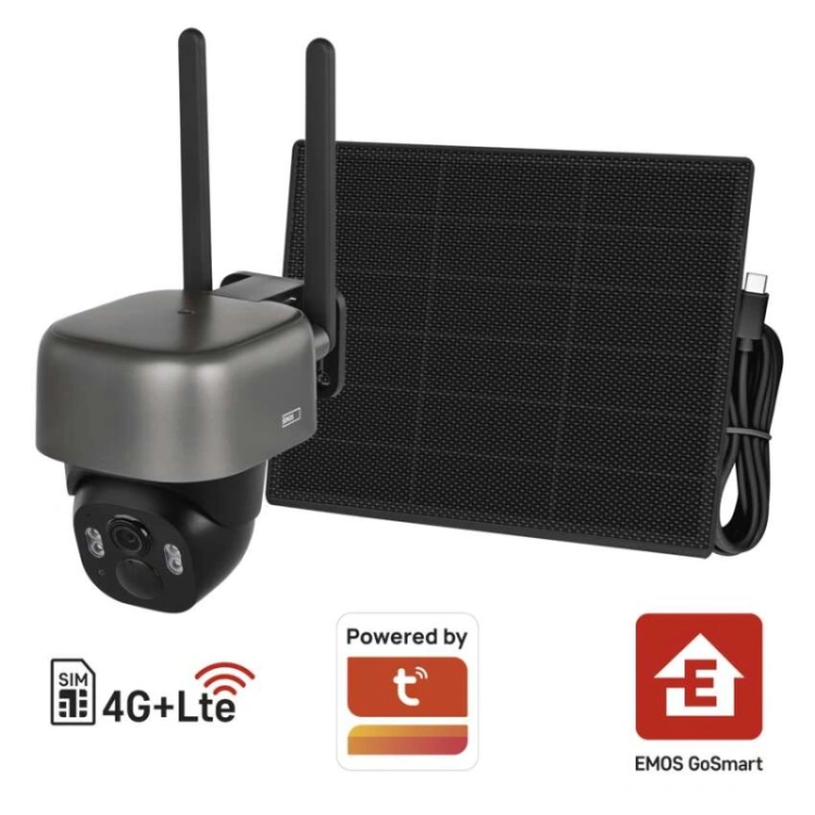 GoSmart Kamera zewnętrzna IP-6100G HAWK z 4G LTE, akumulatorem i panelem solarnym