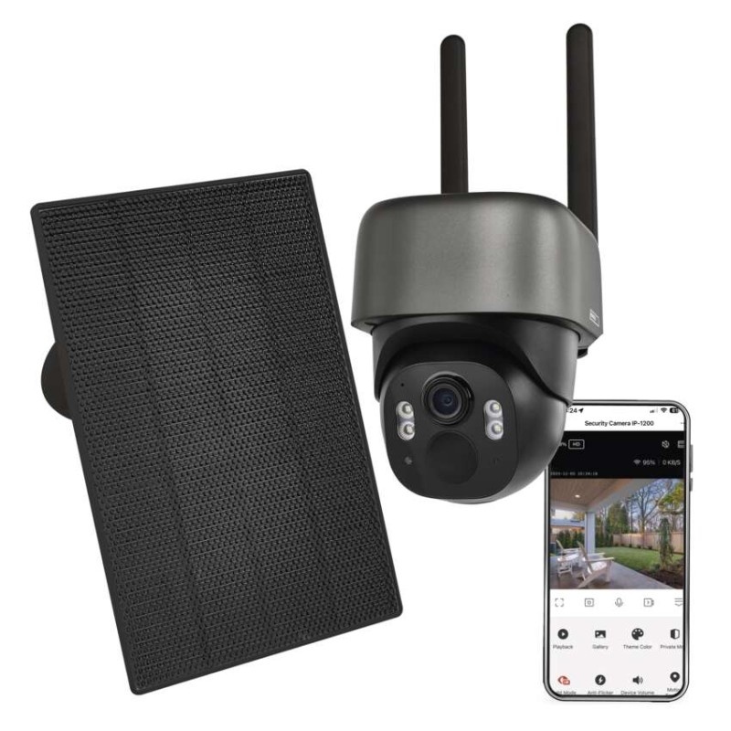 GoSmart Kamera zewnętrzna IP-1200G WASP z WiFi, akumulatorem i panelem solarnym