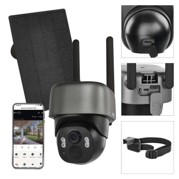 GoSmart Kamera zewnętrzna IP-1200G WASP z WiFi, akumulatorem i panelem solarnym