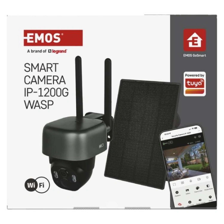 GoSmart Kamera zewnętrzna IP-1200G WASP z WiFi, akumulatorem i panelem solarnym