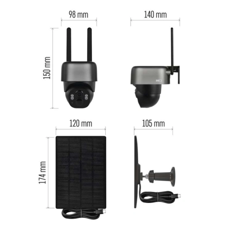 GoSmart Kamera zewnętrzna IP-1200G WASP z WiFi, akumulatorem i panelem solarnym