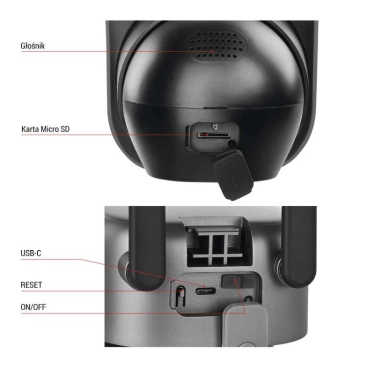 GoSmart Kamera zewnętrzna IP-1200G WASP z WiFi, akumulatorem i panelem solarnym