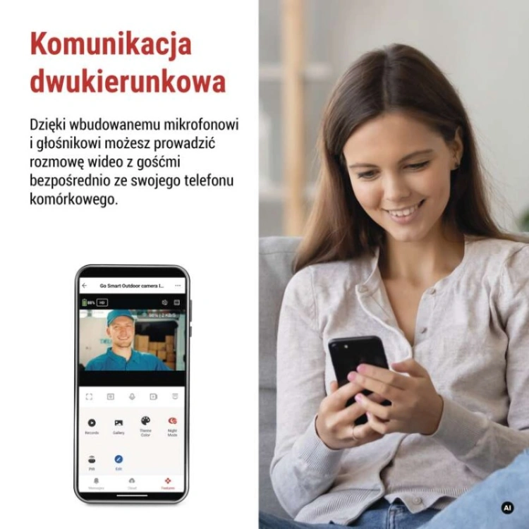 GoSmart Kamera zewnętrzna IP-1200G WASP z WiFi, akumulatorem i panelem solarnym