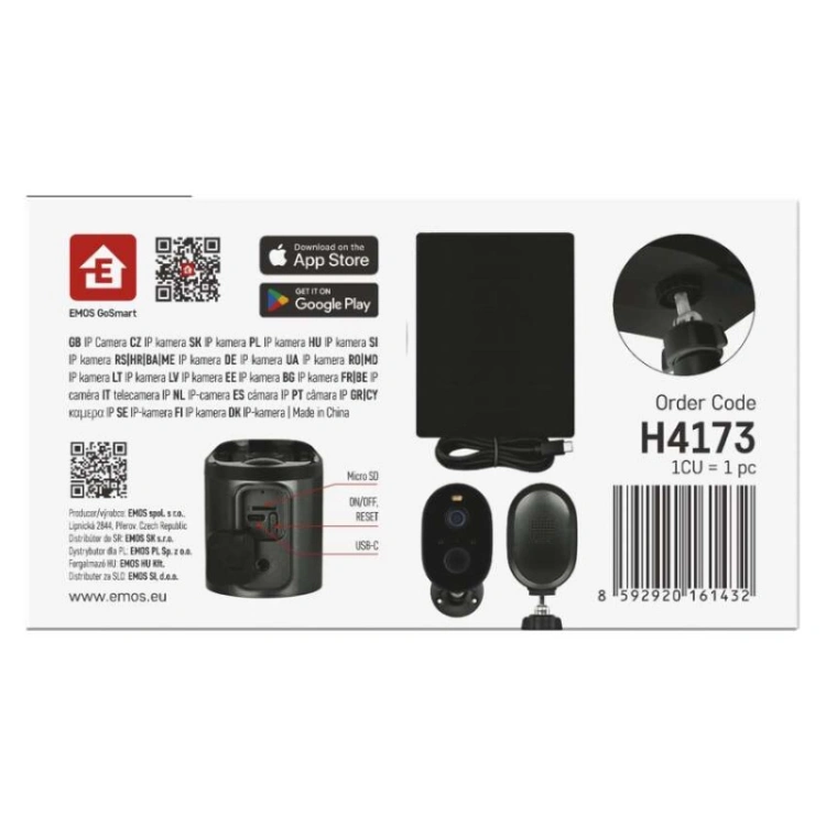 GoSmart Kamera zewnętrzna IP-1150G SNAP z WiFi, akumulatorem i panelem solarnym
