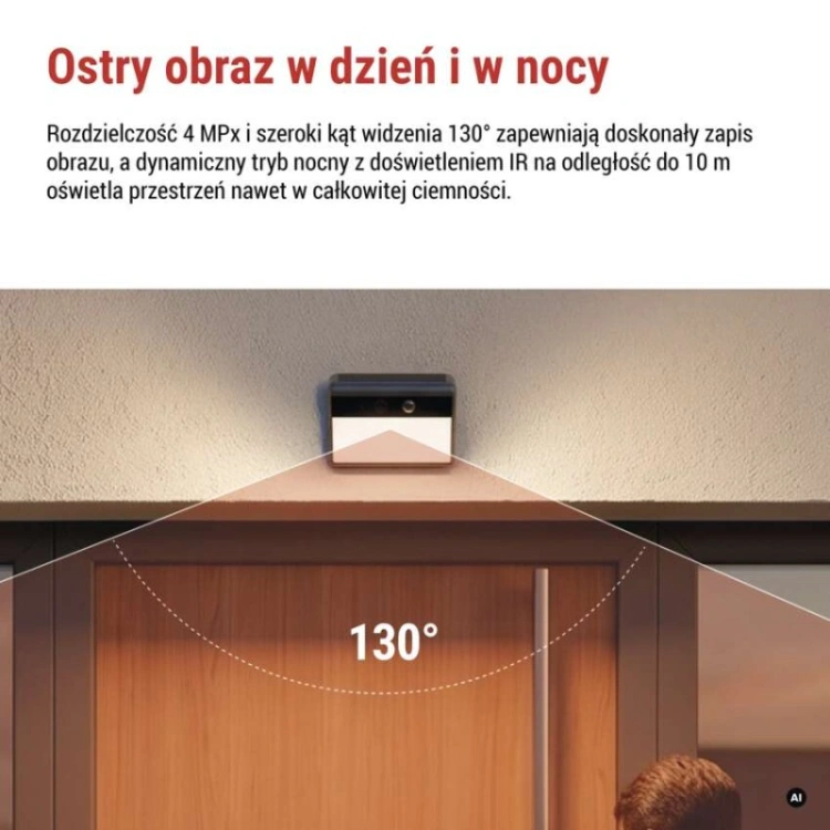 GoSmart Zewnętrzna kamera IP-1100G WALL zasilana bateryjnie, z Wi-Fi i panelem słonecznym