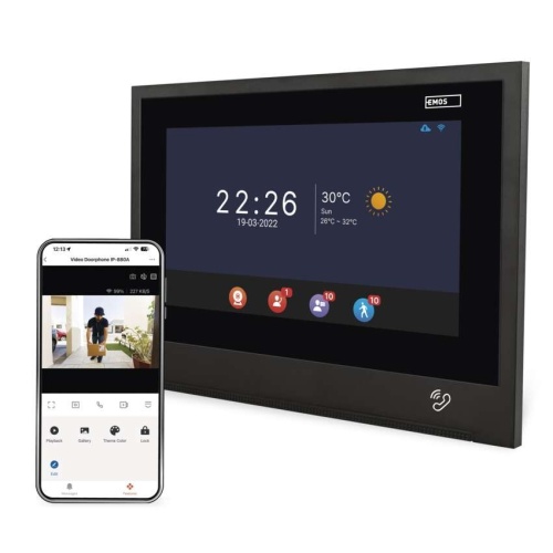 Dodatkowy monitor wideodomofonu EMOS GoSmart IP880B 7 cali czarny