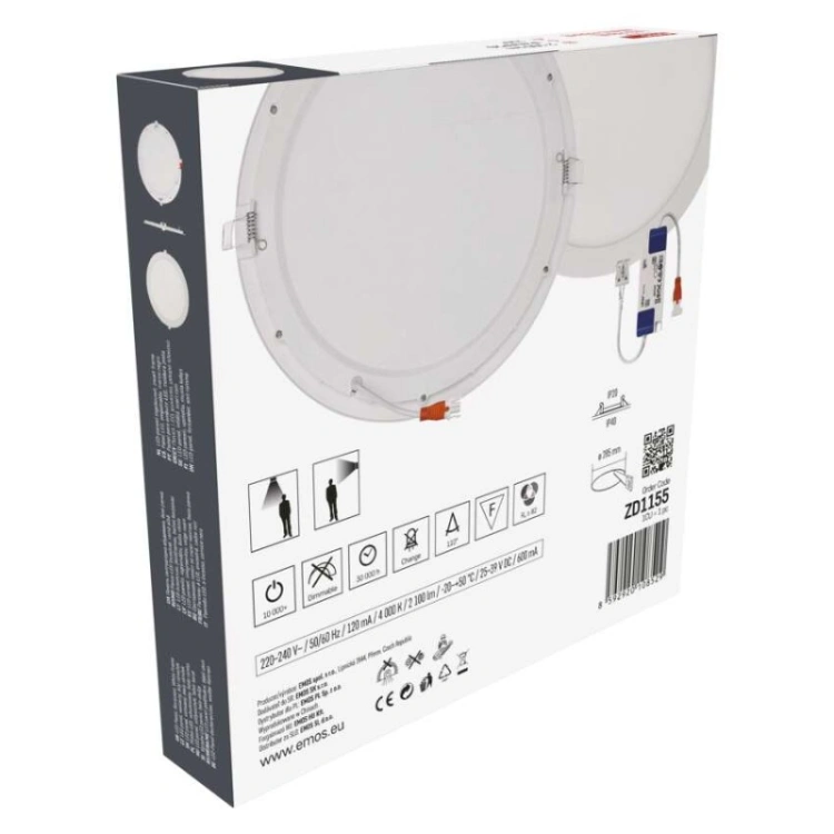 Panel LED wpuszczany NEXXO, okrągły, biały, 25W, neutralna biel