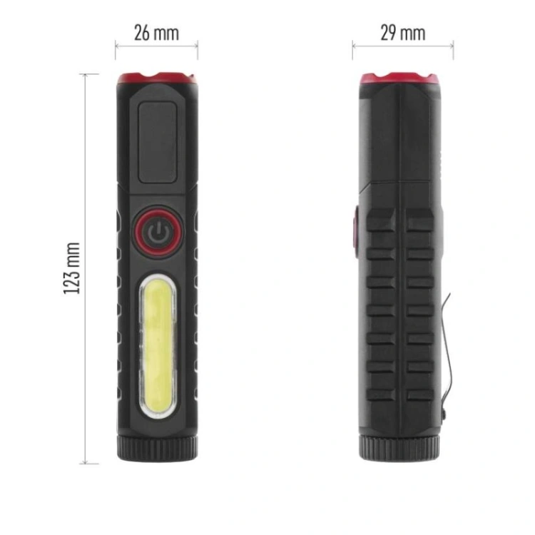Latarka LED plastikowa 120 lm, ładowalna
