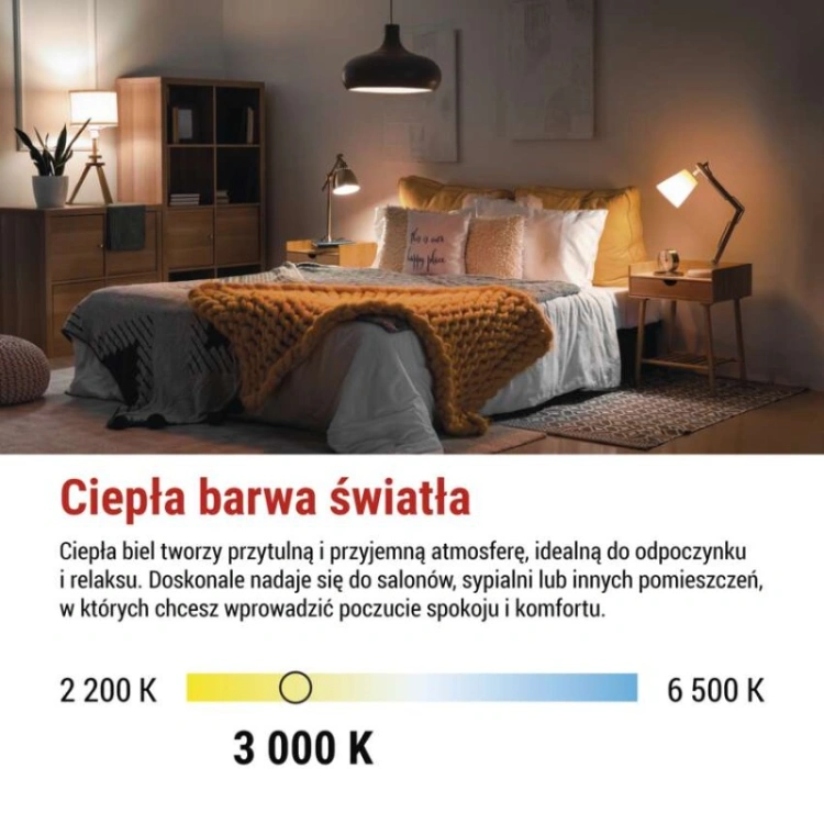 Żarówka LED Classic MR16 / GU10 / 4.9 W (75 W) / 565 lm / Ciepła biel