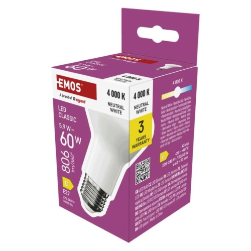 Żarówka LED Classic R63 / E27 / 5,9 W (60 W) / 806 lm / neutralna biel