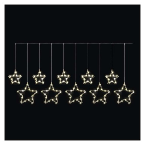 Dekoracje - 125 LED sople gwiazdki 190x50 cm ciepła biel, IP44