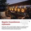 Dekoracje - 125 LED sople gwiazdki 190x50 cm ciepła biel, IP44