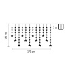Świąteczna girlanda LED – gwiazdki, 170 x 85 cm, 3 baterie AA, IP44. zimna biała, timer