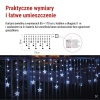 Świąteczna girlanda LED – gwiazdki, 170 x 85 cm, 3 baterie AA, IP44. zimna biała, timer