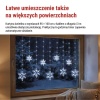 Świąteczna girlanda LED – płatki śniegu, 160 x 95 cm, IP44. zimna biała, timer