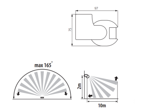 Natynkowy czujnik ruchu ALER JQ-30-W biały KANLUX