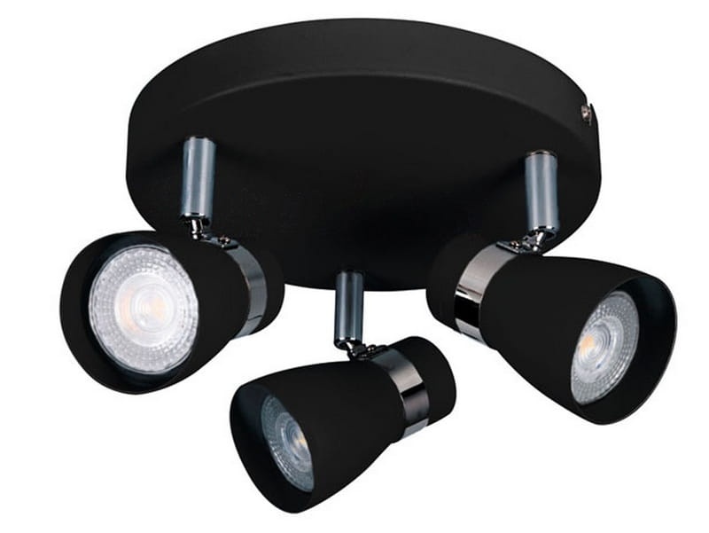 Spot 3 punktowy okrągły LED ENALI EL-3O-B czarny regulowany GU10 max.35W KANLUX 28765