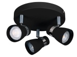Spot 3 punktowy okrągły LED ENALI EL-3O-B czarny regulowany GU10 max.35W KANLUX 28765
