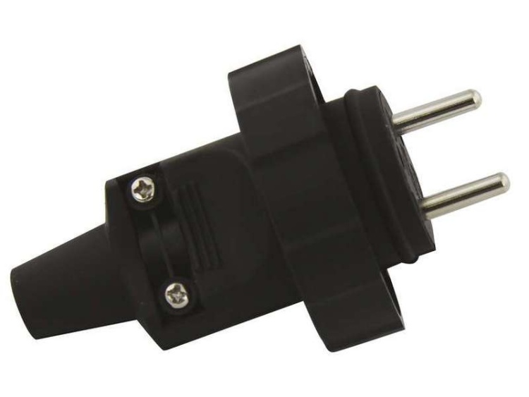 Wtyczka prosta IP65 guma czarna EMOS P0037