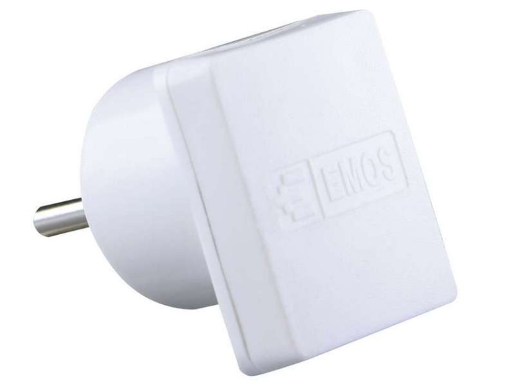 Wtyczka kątowa biała EMOS P0035