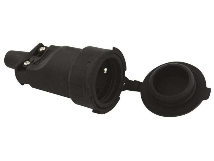 Gniazdo proste IP65 guma czarne EMOS P0044