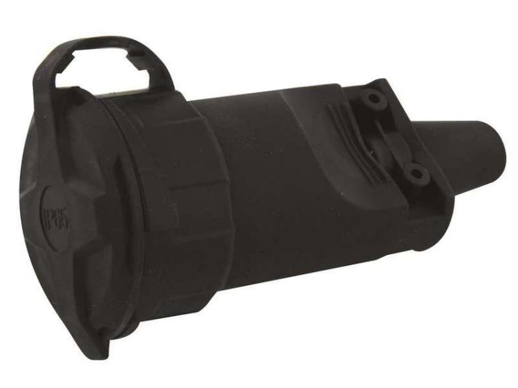 Gniazdo proste IP65 guma czarne EMOS P0044