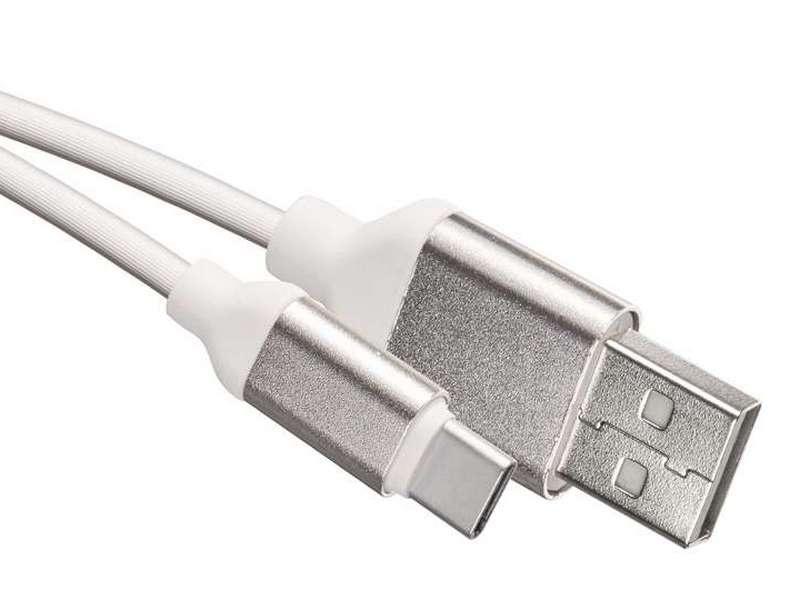 Przewód USB 2.0 wtyk A - wtyk C, 1 m biały EMOS SM7025W