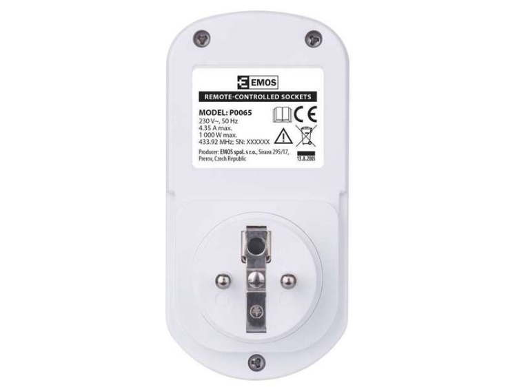 Zestaw trzech gniazd zdalnie sterowanych P0065 EMOS