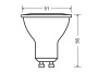 Wymiary żarówki LED GU10 PAR16 OSRAM