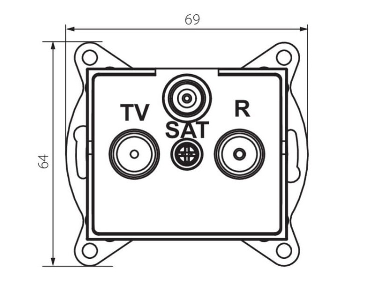 Gniazdo RTV-SAT przelotowe LOGI 02-1340-002 bi białe Kanlux 25102