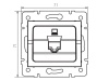 Gniazdo komputerowe pojedyncze (RJ45Cat 5e Jack) LOGI 02-1390-002 bi białe Kanlux 25108