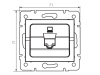 Gniazdo komputerowe pojedyncze (RJ45Cat 6 Jack) LOGI 02-1400-002 bi białe Kanlux 25109