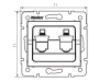 Adapter podwójny gniazda RJ45 LOGI 02-1419-002 bi biały Kanlux 25936