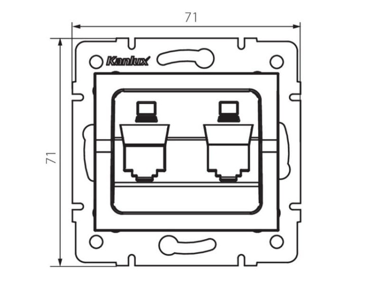 Adapter podwójny gniazda RJ45 LOGI 02-1419-002 bi biały Kanlux 25936