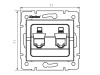 Gniazdo komputerowe podwójne niezależne (2x RJ45Cat 6 Jack) LOGI 02-1420-002 bi białe Kanlux 25111