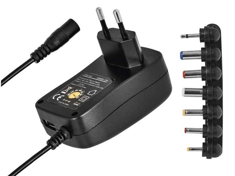 Zasilacz impulsowy 1500mA z wymiennymi końcówkami, USB 8592920064092 N3112