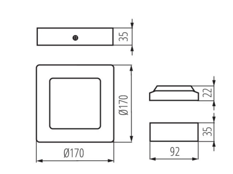 Oprawa natynkowa KANTI V2 LED 12W 720lm biała neutralna obudowa srebrna KANLUX 27212