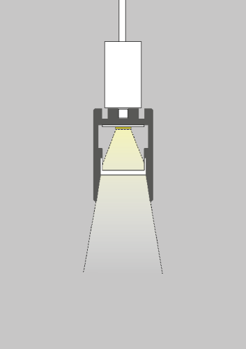 Profil LED PDS-ZMG czarny anodowany klosz transparentny typu HS; odcinki: 1m, 2m, 3m KLUŚ
