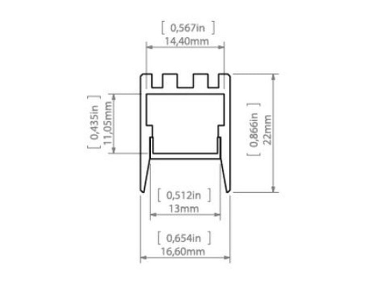Profil LED PDS-ZMG czarny anodowany klosz transparentny typu HS; odcinki: 1m, 2m, 3m KLUŚ