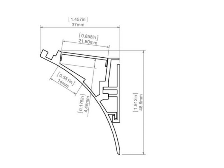 Profil LED WERKIN anodowany, klosz transparentny; odcinki: 1m, 2m, 3m KLUŚ