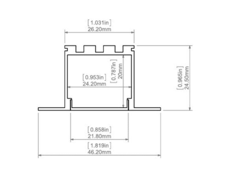 Profil LED LARKO anodowany, osłona transparentna; odcinki: 1m, 2m, 3m KLUŚ