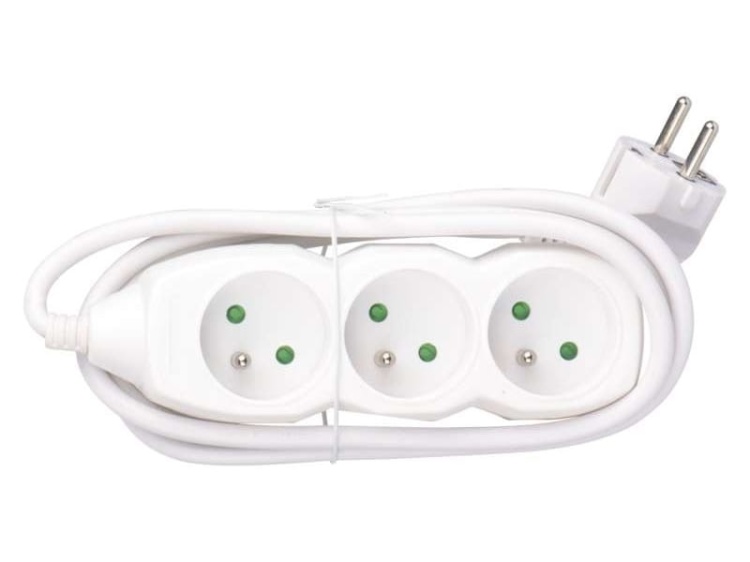 Przedłużacz 3G 1,5M biały