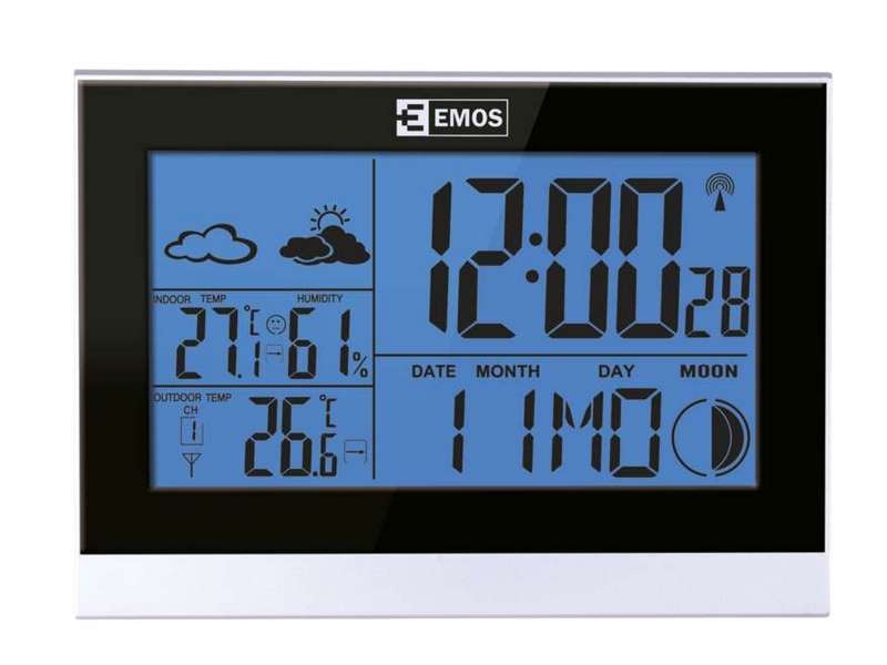 Widok stacji meteo Emos E3070 z przodu.